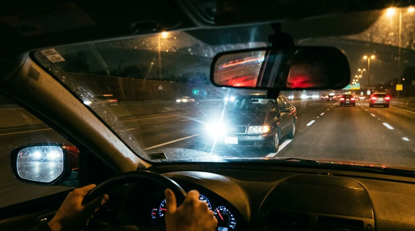 Jazda na zderzaku: Psychologia agresji i nowe kary finansowe — ilustracja do artykułu LDKM.pl o bezpiecznym wyprzedzaniu