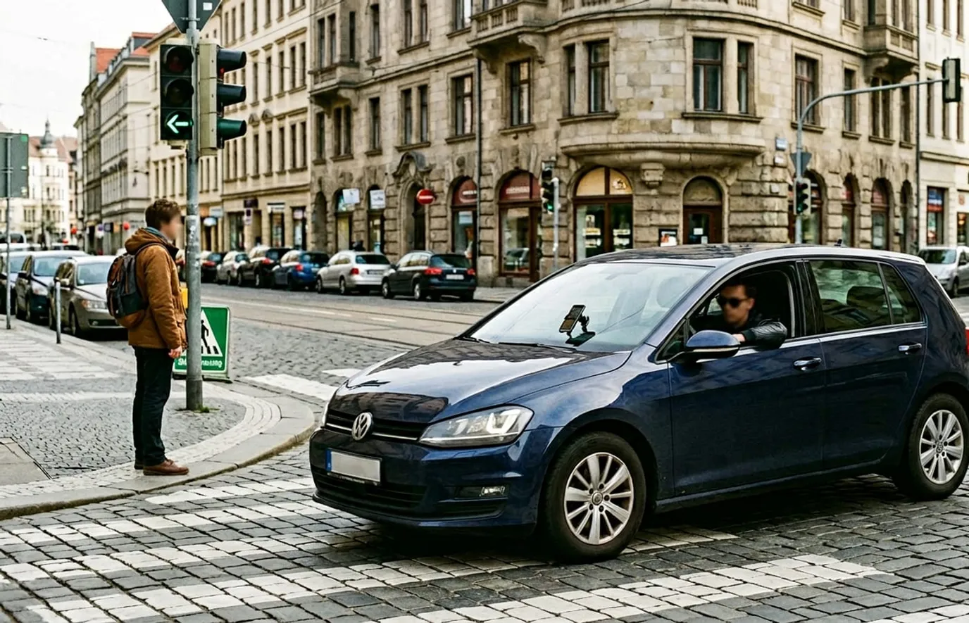 Nieustąpienie pieszemu podczas skrętu w drogę poprzeczną