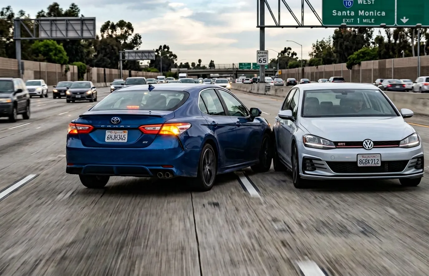 Nieustąpienie pierwszeństwa przy zmianie pasa ruchu